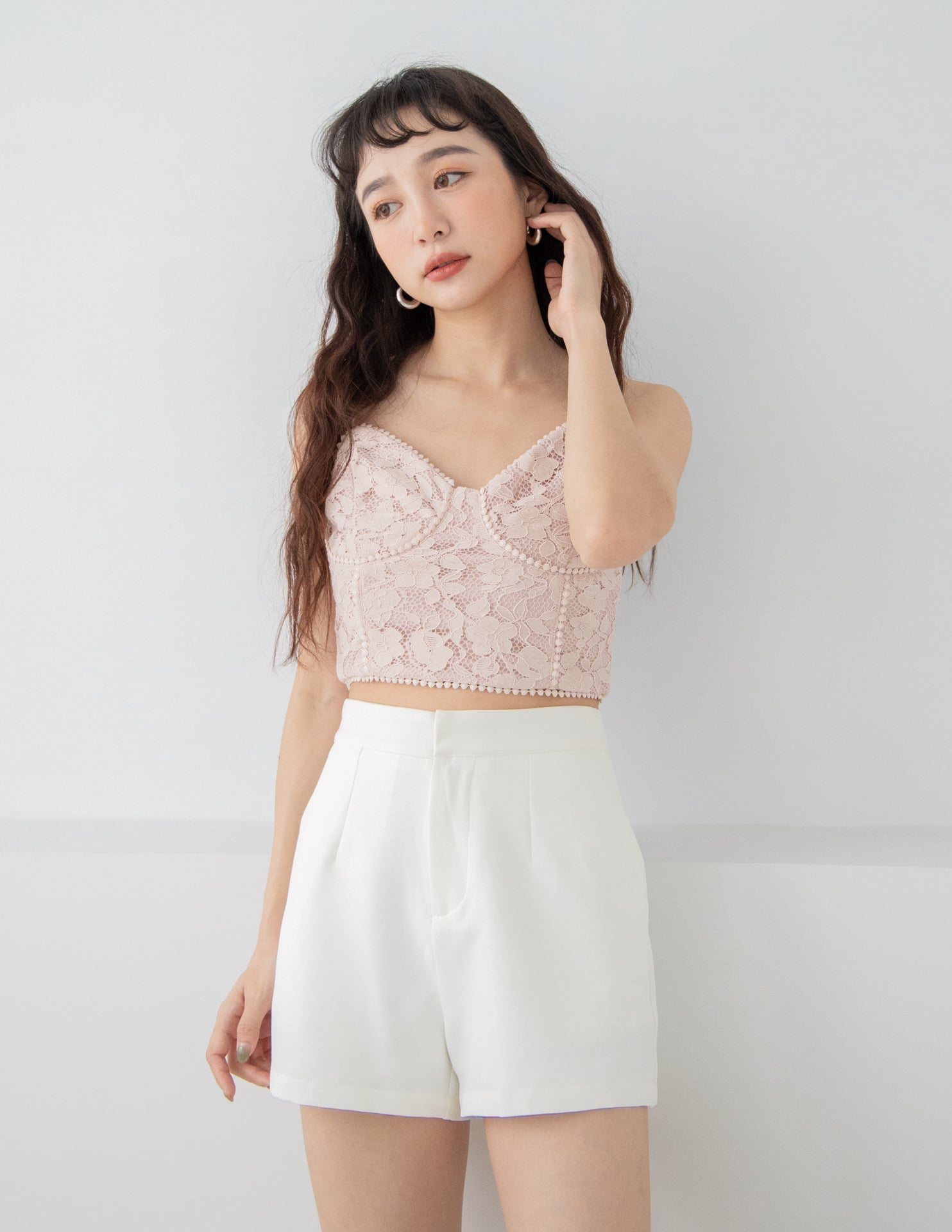 Emily Lace Top in Dusty Pink