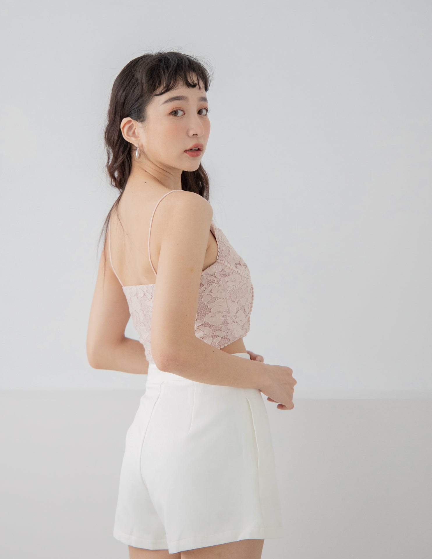 Emily Lace Top in Dusty Pink