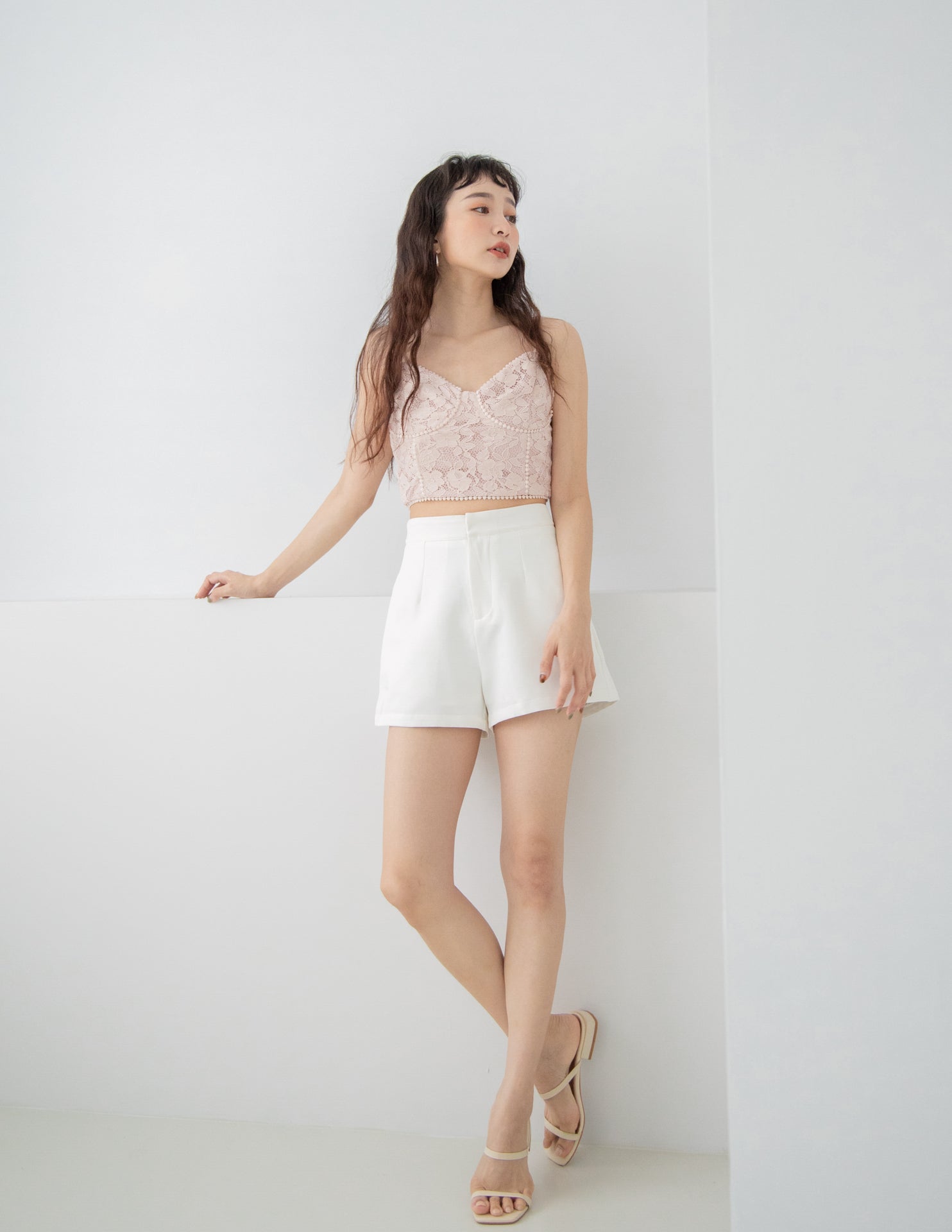Emily Lace Top in Dusty Pink