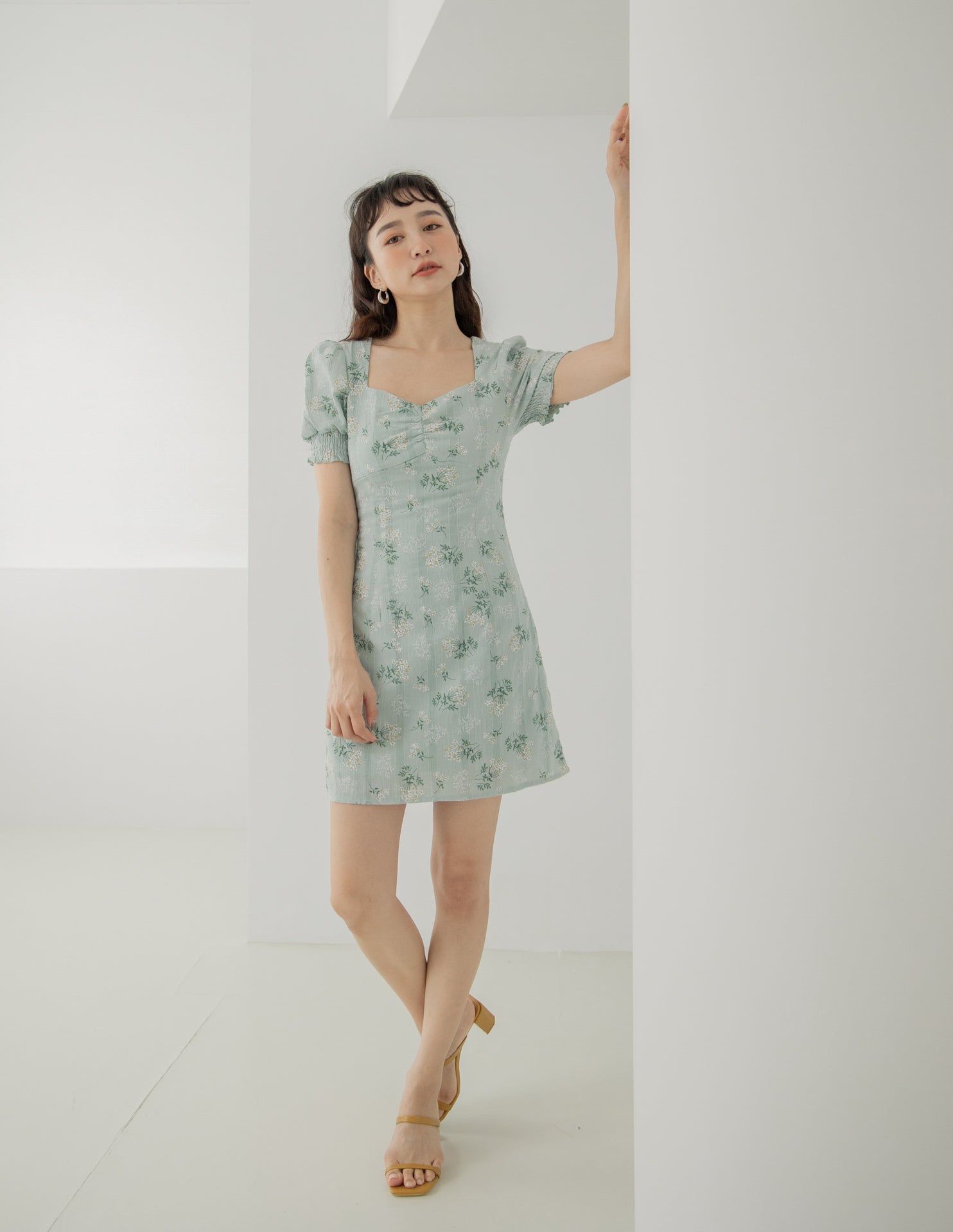 Trixie Floral Dress in Sage
