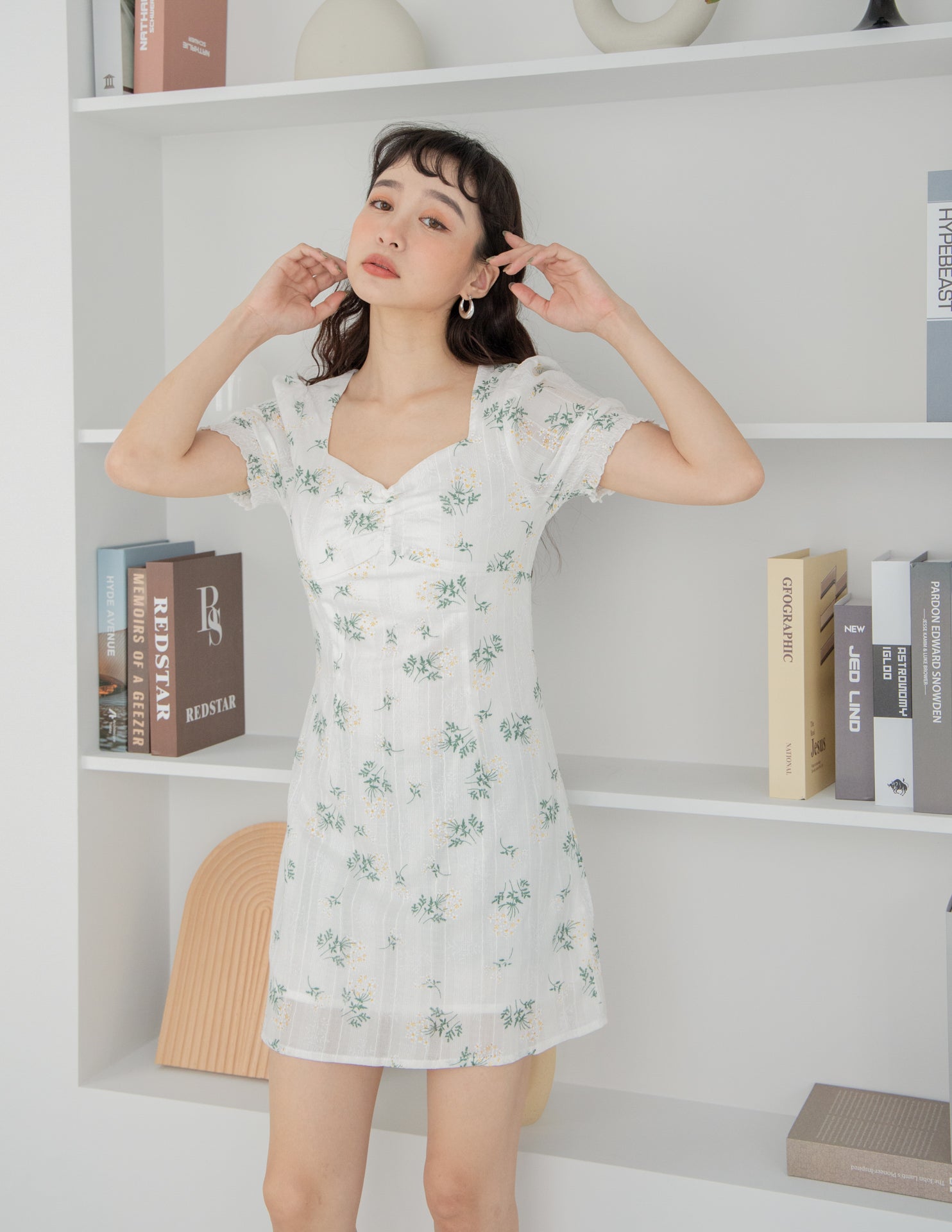 Trixie Floral Dress in White