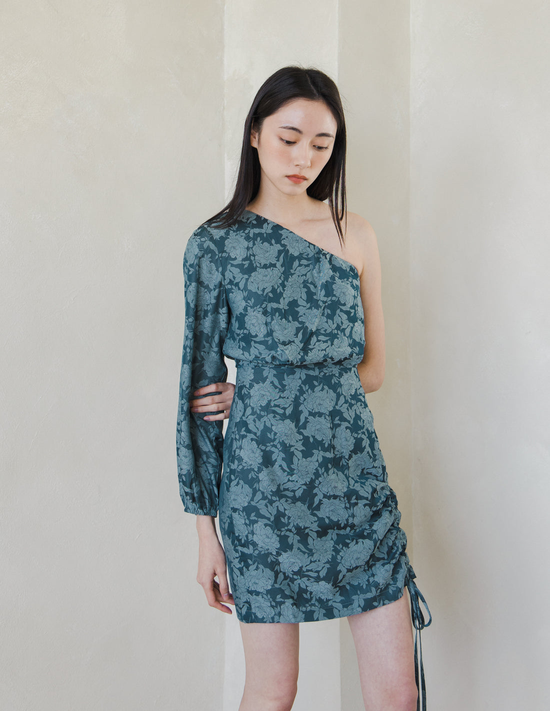 Faye Jacquard Dress in Teal