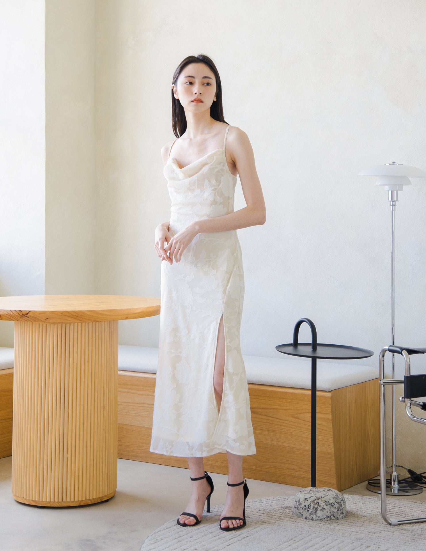 Francesca Jacquard Dress in Cream