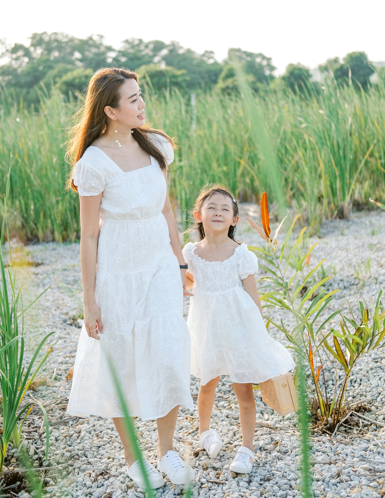 *KIDS* Mikaela Dress in White Embroidery