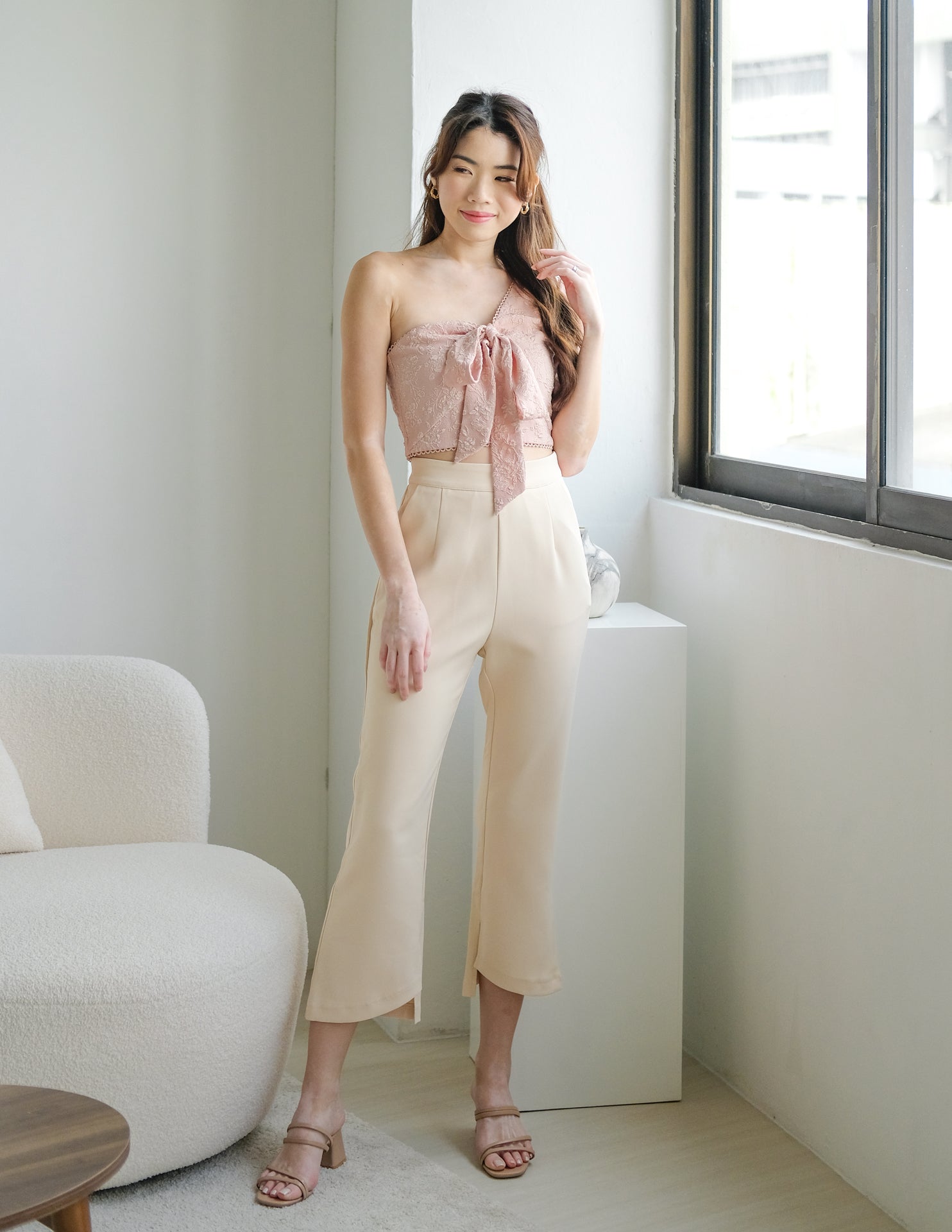 Abigail Jacquard Top in Pink