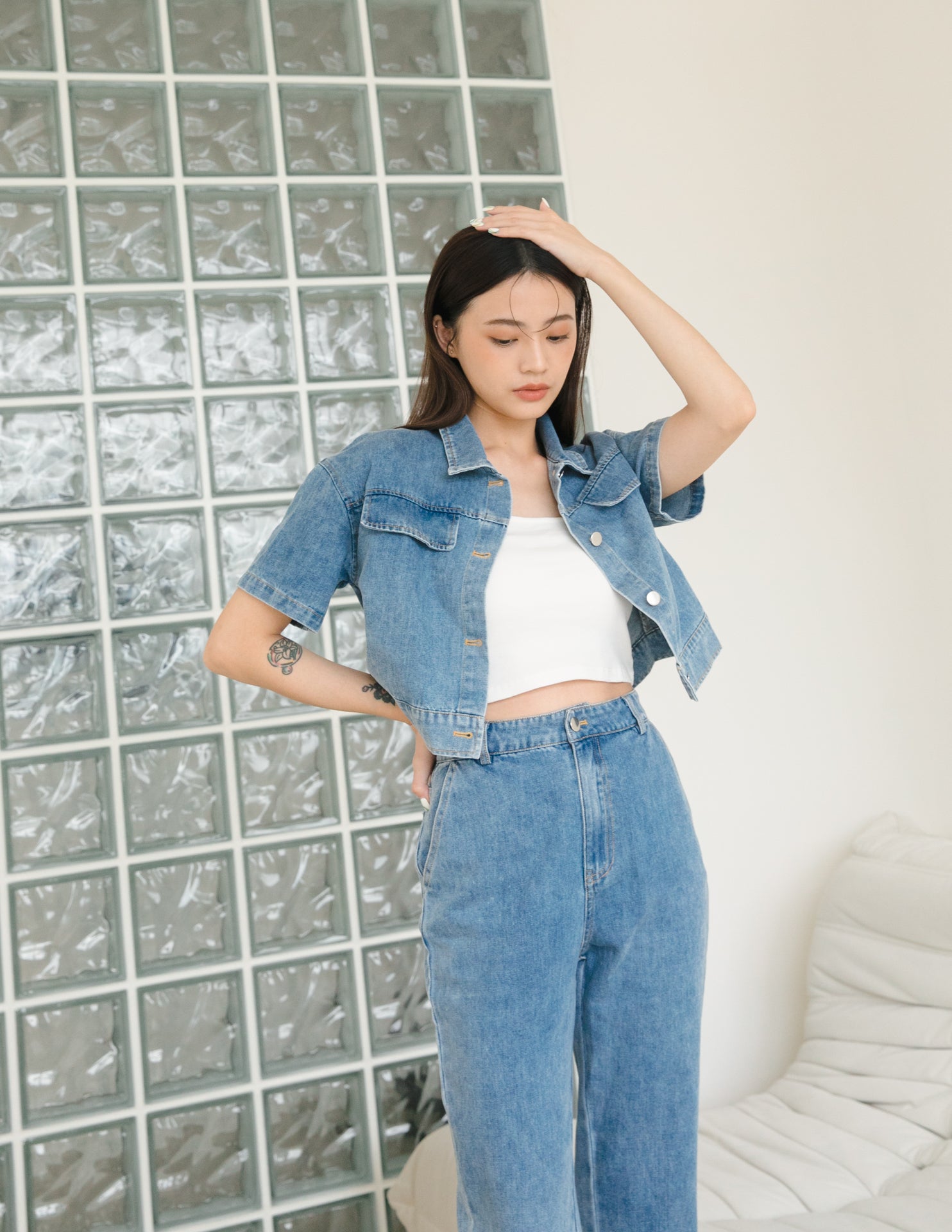 Billie Denim Jacket in Mid Wash