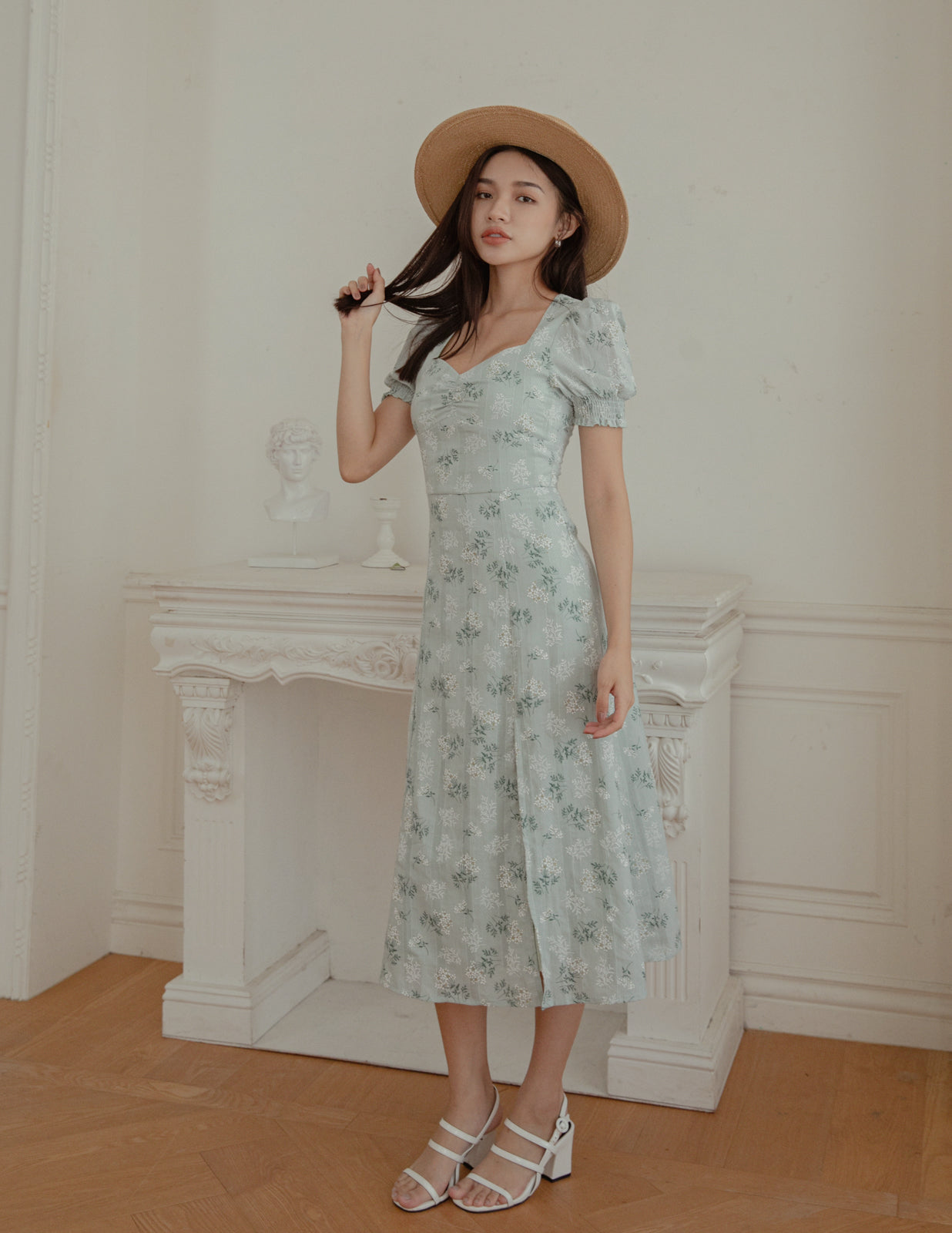 Dixie Floral Dress in Sage